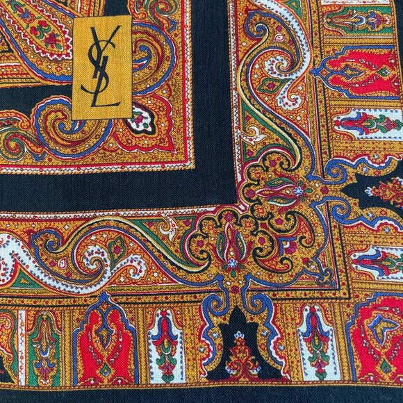 Vintage Yves Saint Laurent Wool & Silk Blanket Scarf Shawl Wrap - Picture 14 of 14